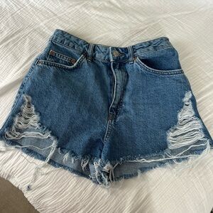 TOP SHOP Denim Shorts Jean Shorts Spring Capsule Wardrobe Denim Blue Jean Shorts